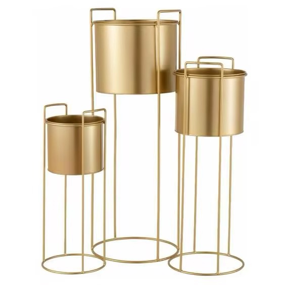 Three Piece Metal Flower Pots