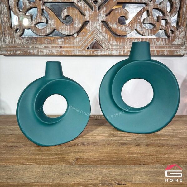 Two Pieces Ceramic Vase Set - Matt Finish