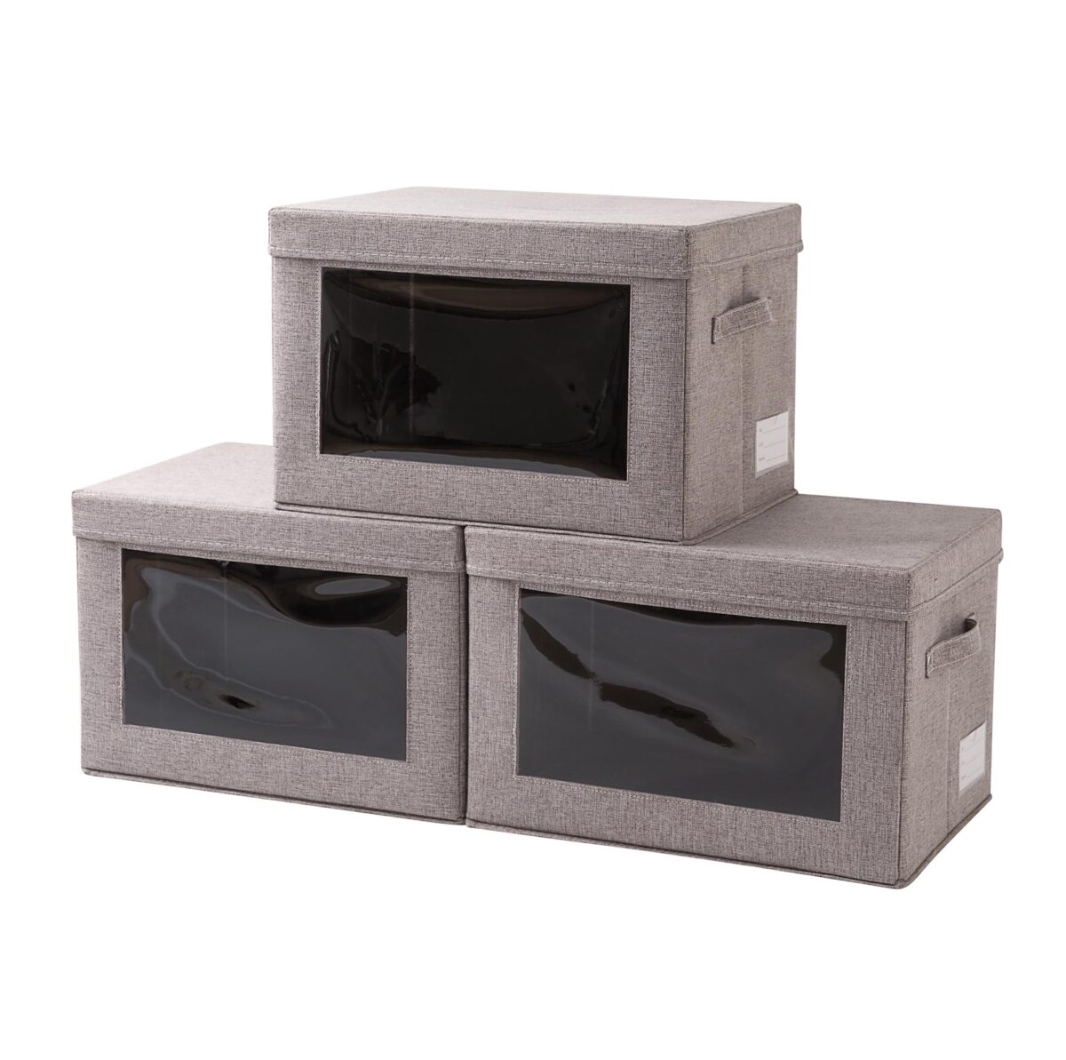 Frame Storage Box, Clothes Storage Bins Foldable Closet Organizers Storage Containers with Reinforced handle, Clear Window for Organizing Bedroom, Closet, Clothing, Comforter, Grey - Image 3