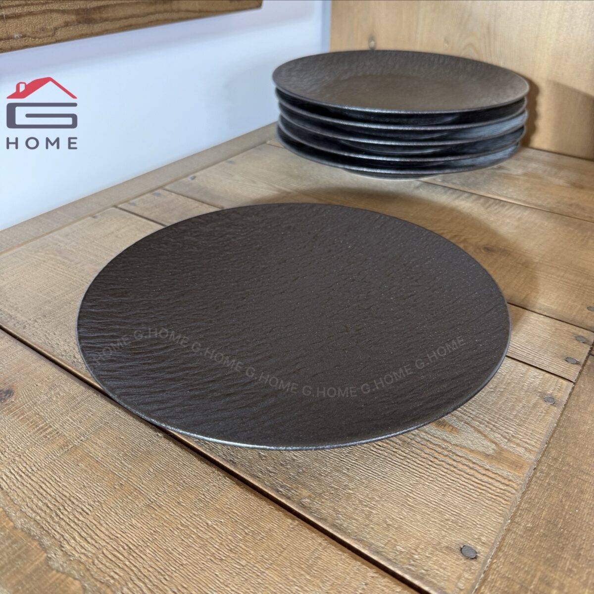 26 cm Rock Glazed Porcelain Dinner Plate - 6 Pcs - Image 1