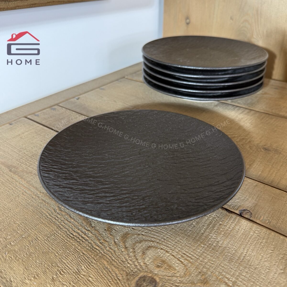 Rock Glazed Porcelain Dessert Plate - 21 cm - 6 pcs - Image 1