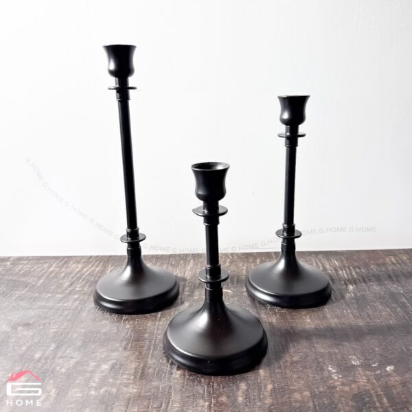 Three Piece Metal Candle Holder Set