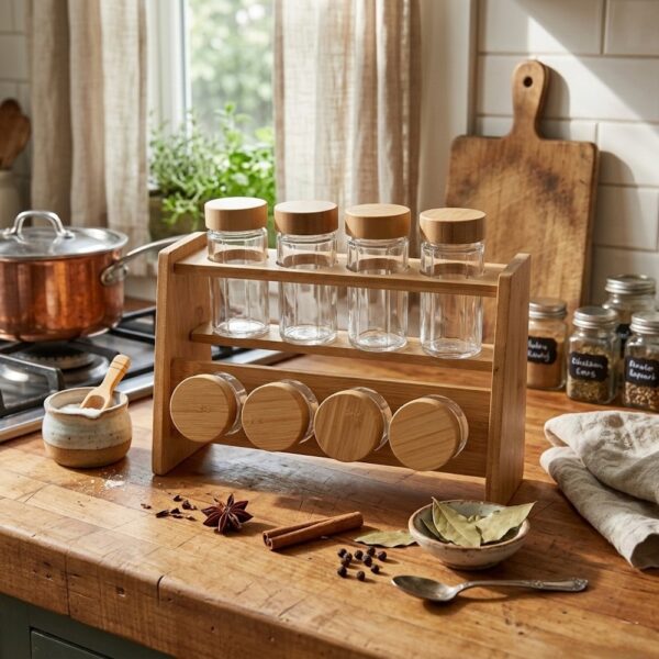 Bamboo 9 Piece Spice Rack