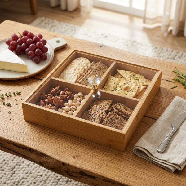 Bamboo Serving Tray with Plexi Glass Cover