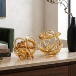 Hand Blown Glass Twisted Amber Knot
