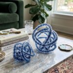 Hand Blown Glass Twisted Navy Knot