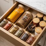 Round Borosilicate Glass Spice Storage Jar with Bamboo Wooden Lid and Silicone Ring 1 Piece