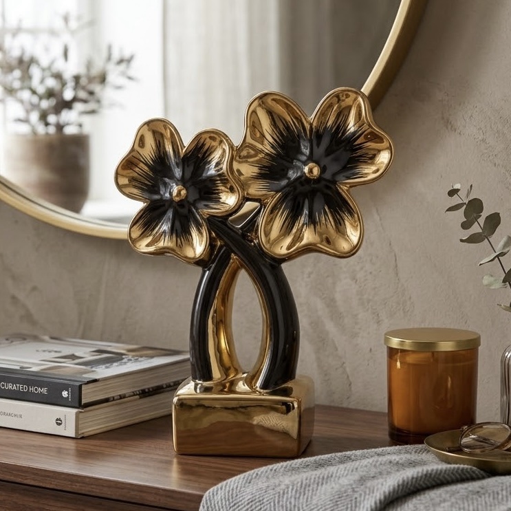 img_4242-2 Ceramic Gold Double Flower - Image 1