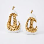Decorative Ceramic Golden Pear Set | 2 Pieces - Image 4