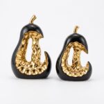 Decorative Ceramic Golden Pear Set | 2 Pieces - Image 3
