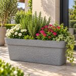 Rectangular Rattan-Style Planter Box | 62 cm