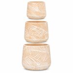 Round Petal Stamped Plastic Planter Box | Beige | 3 Sizes - Image 2